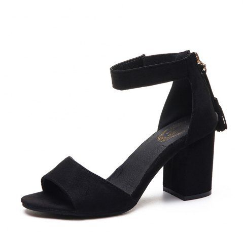 black string high heels