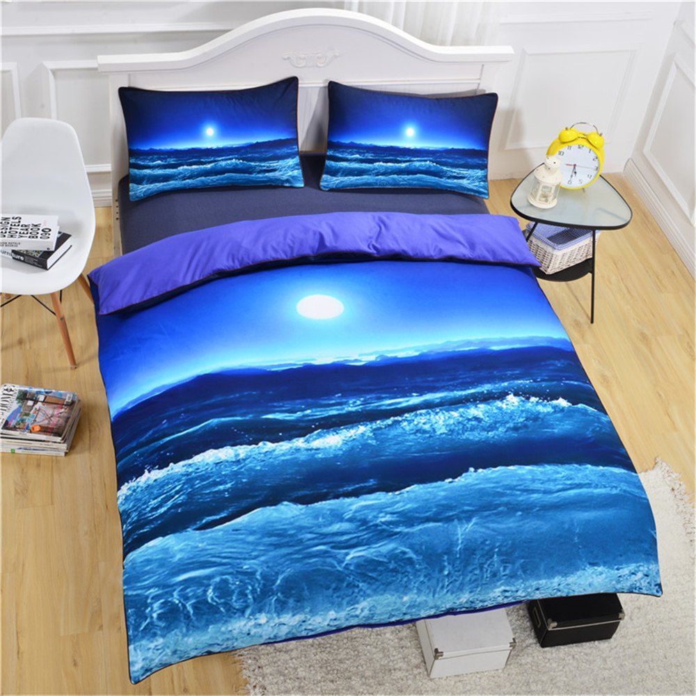 19 Off Moon And Ocean Bedding 3pcs Duvet Cover Set Digital Print