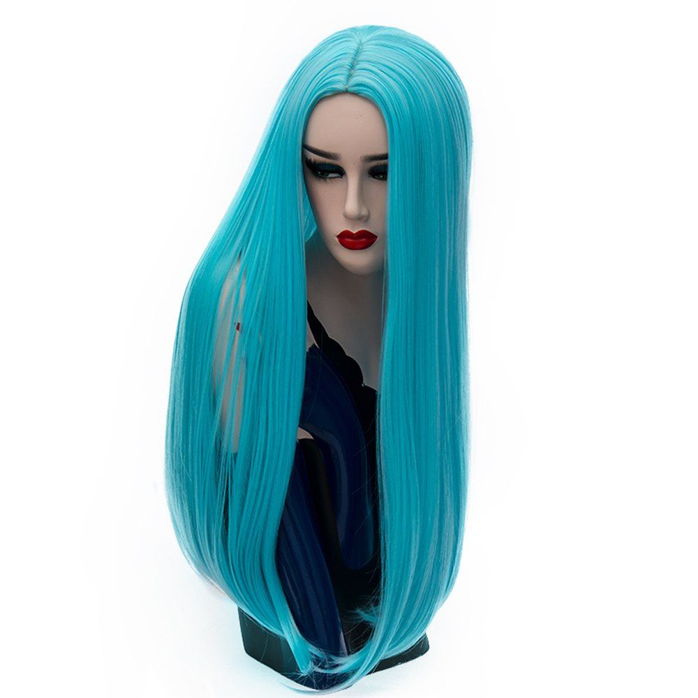 perruque bleue cosplay