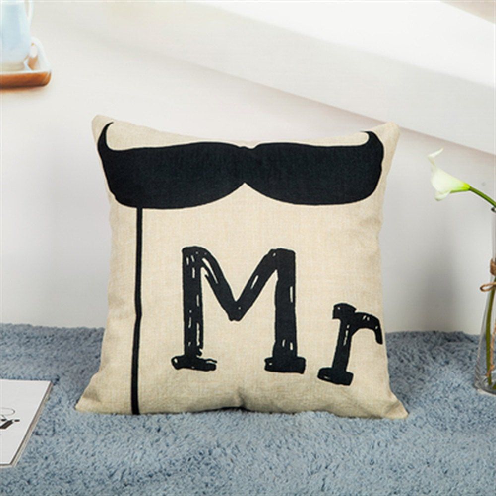 33 Off Linen Mustache Hold Pillowcase Without Inner Core Rosegal