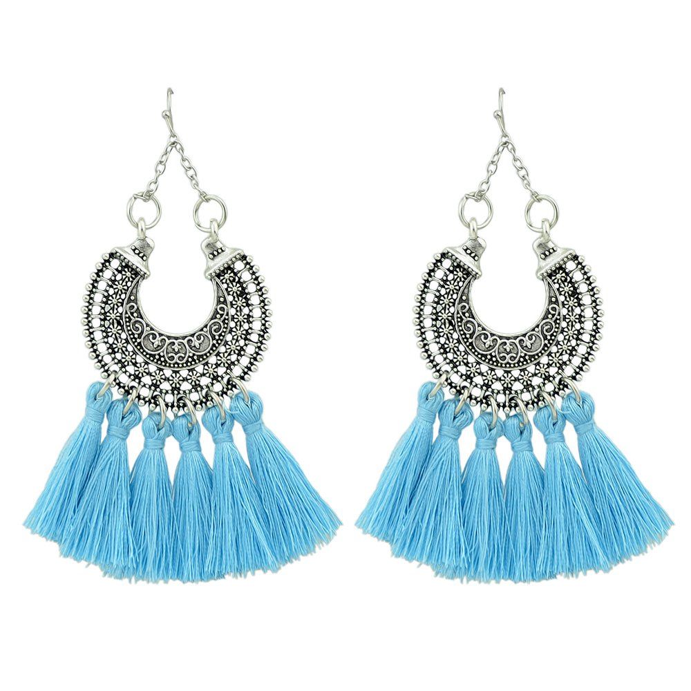 2018 Colorful Long Tel Drop Ethnic Earrings Rosegal Best Colorful Long Tel Drop Ethnic Earrings