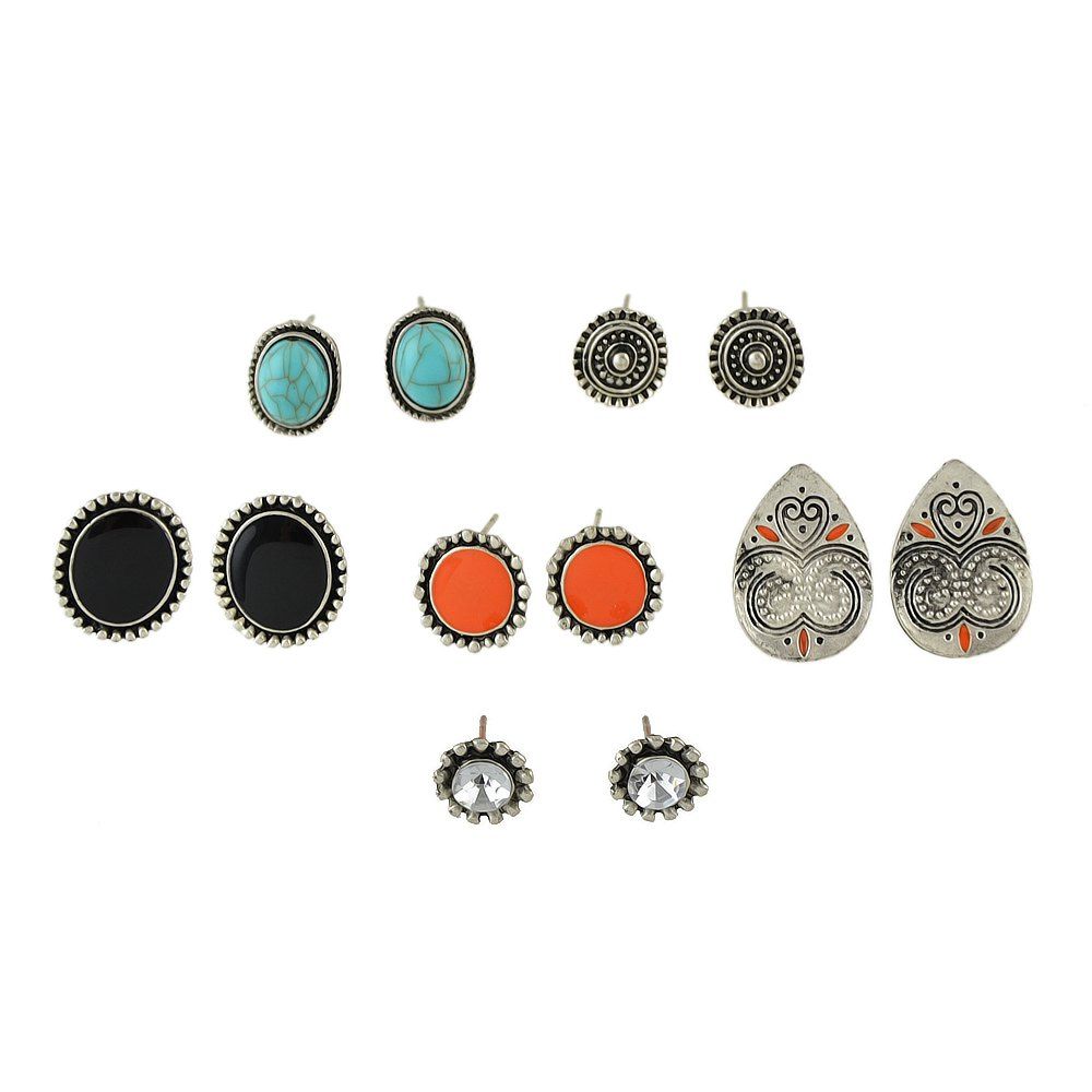 

Ethnic Style Boho Chic Round Earrings, Gray