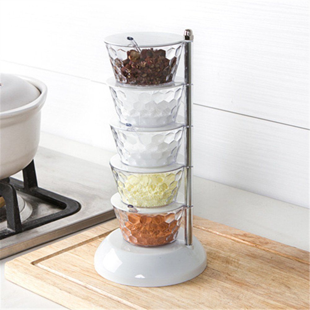 

Creative Rotatable Jars Kitchen Storage Cans, Transparent