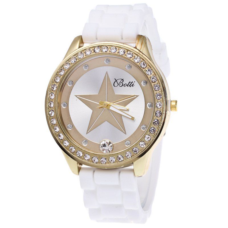 

Five-pointed Star Silicone Watch, White