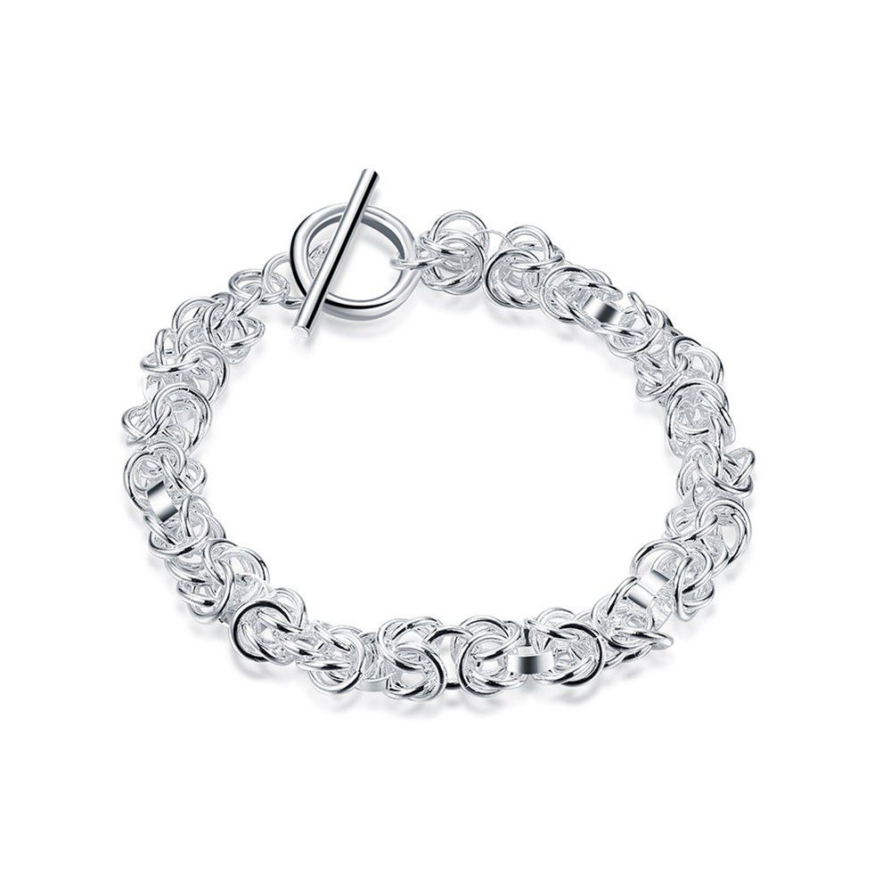 

Korean Style Silver Plated Chain and Link Bracelet