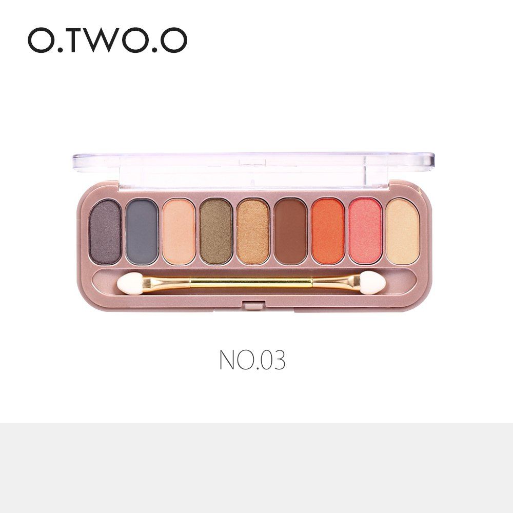 

O.TWO.O 9 Colors Palette Eyeshadow With Brush Make Up Eye Shadow for Women Girl Gift, #003