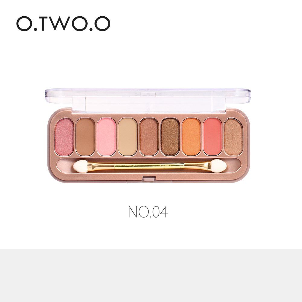 

O.TWO.O 9 Colors Palette Eyeshadow With Brush Make Up Eye Shadow for Women Girl Gift, #004
