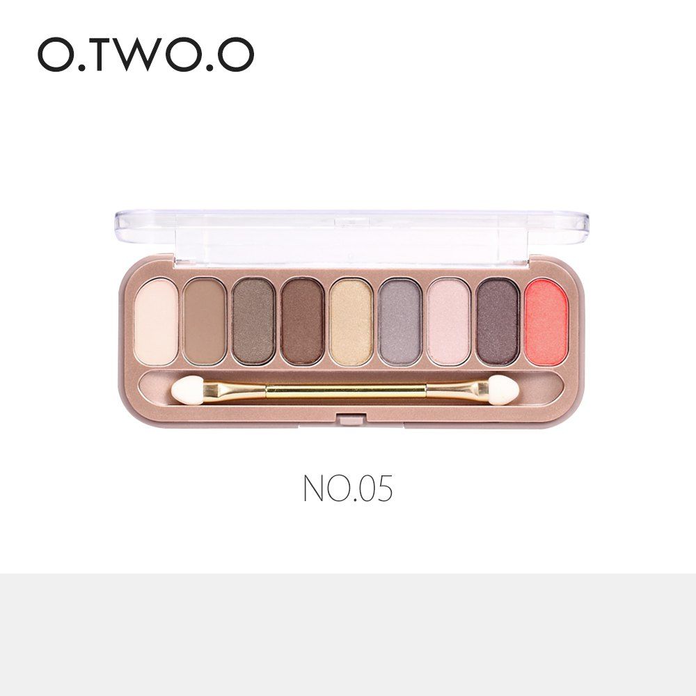 

O.TWO.O 9 Colors Palette Eyeshadow With Brush Make Up Eye Shadow for Women Girl Gift, #005