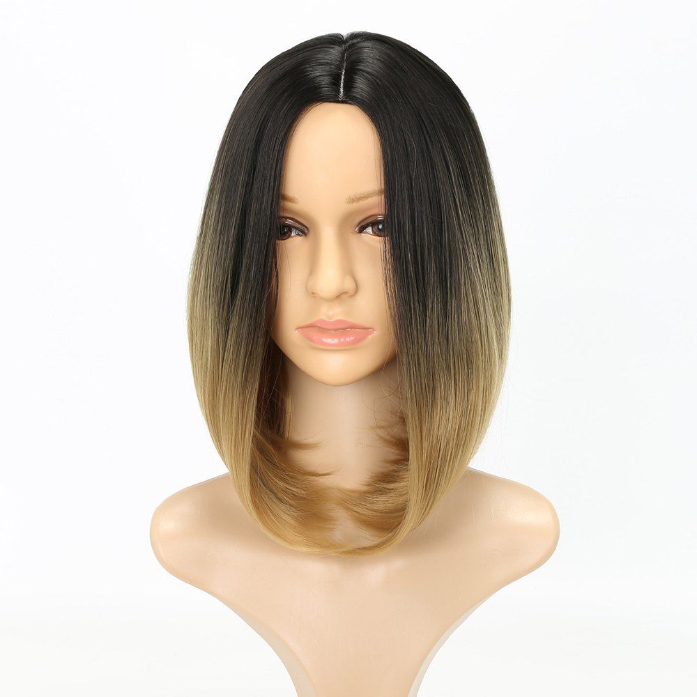 45 Off Fashion Natural Straight Bob Cut Ombre Color Synthetic