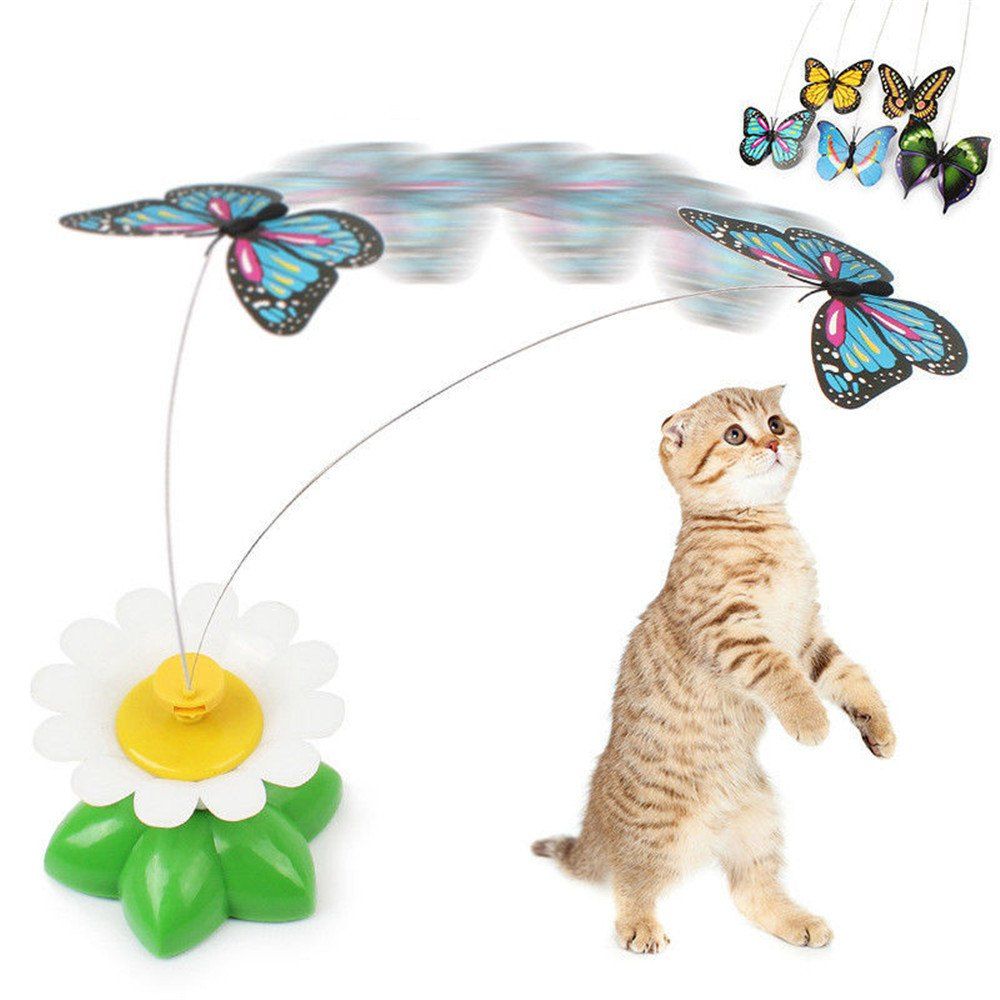 

Kitten Electric Rotating Butterfly Bird Rod Wire Cat Toy Pattern Random, Green