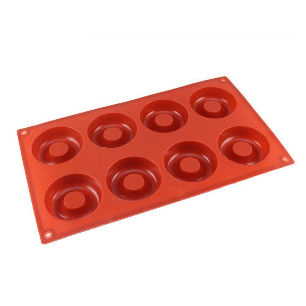 

8 Hole Silicone Donut Mold Chocolate Fondant Cake Soap Biscuit DIY Baking Tool, Chestnut red