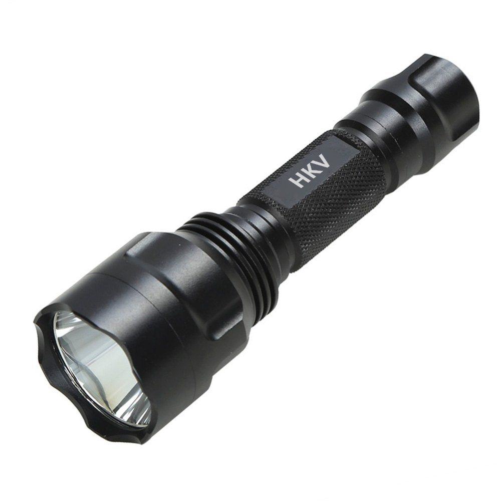 

HKV led Tactical Flashlight 18650 Battery Aluminum Torch, Cool white