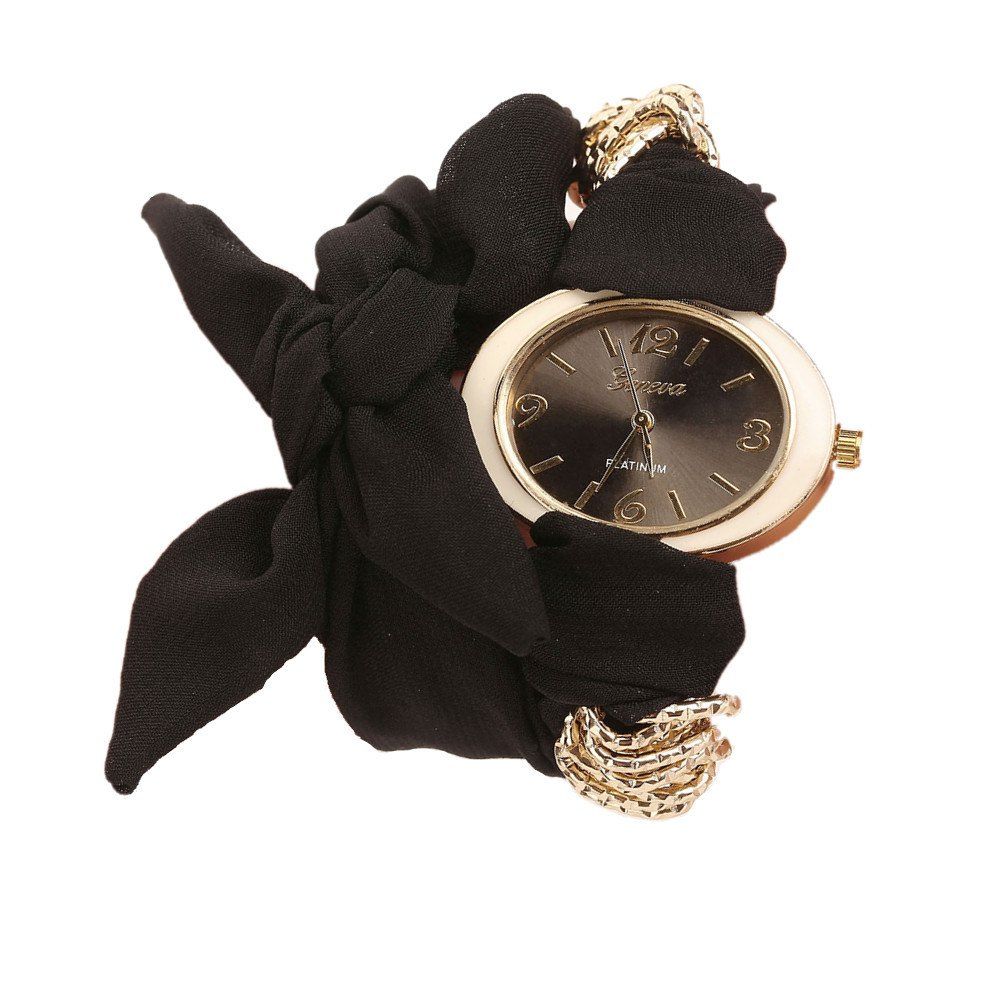 

Geneva XR2441 Women's Fashion Oval Face Bracelet Wrist Watch, Black