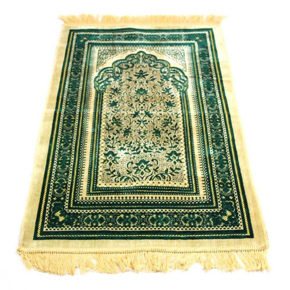 Manta De Peregrinacion De Alfombra De Oracion De Cachemira 70x110cm Verde De Jungla Rosegal Com Spain rosegal