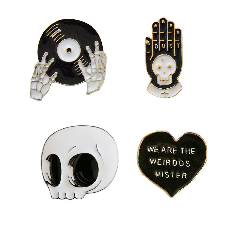 [36% OFF] 4pcs Enamel Pins Punk Brooch Lapel Pin Button Badges Jewelry