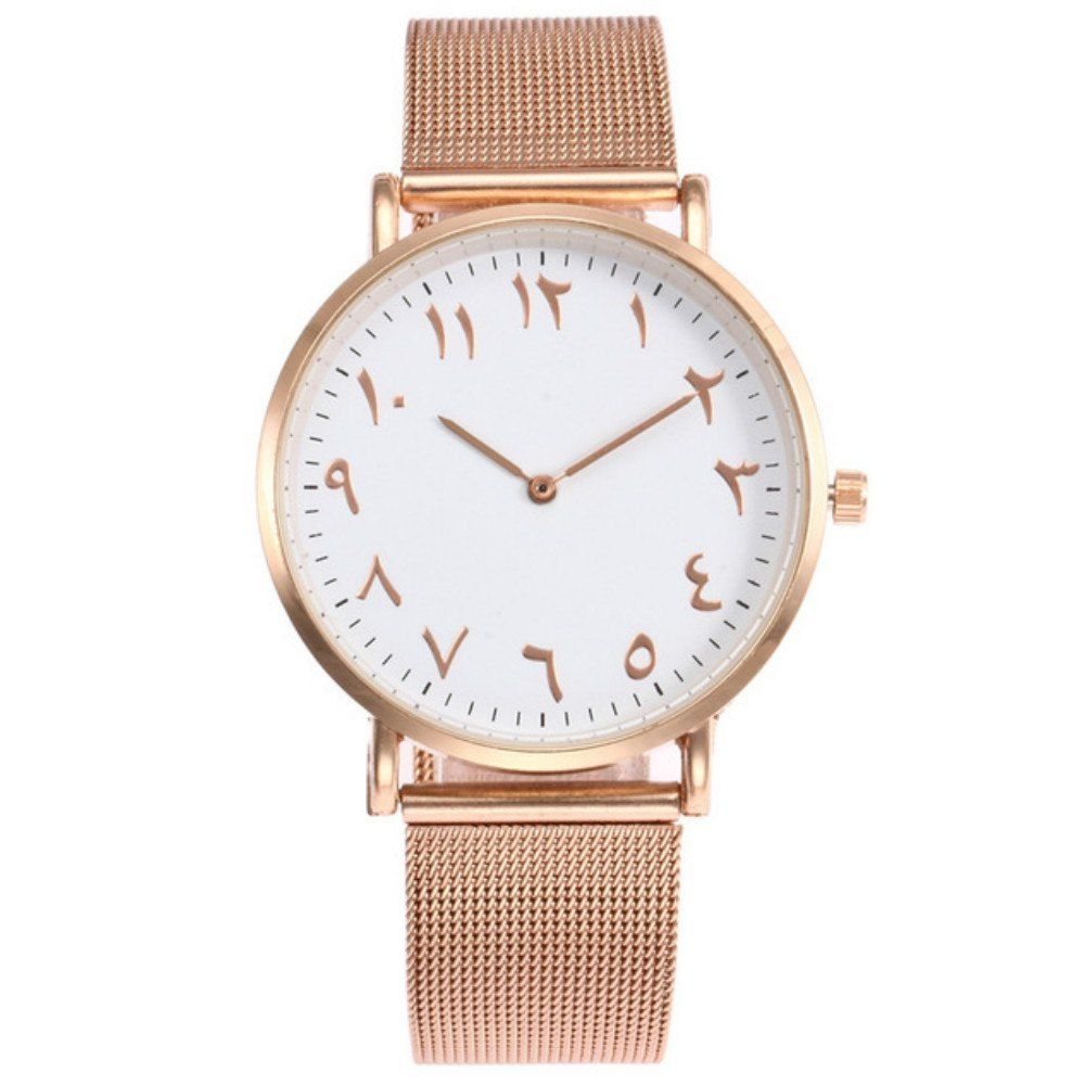 

New Fashion Lady Alloy Mesh Band Student Casual Watch, Rose gold