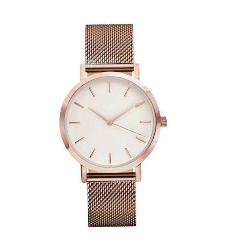 

Fashion Women Business Stainless Steel Minimalist Quartz Wrist Watch, Rose gold