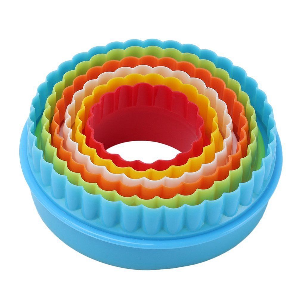 

6pcs Circular Multi-size Cookie Cutter Set Biscuit Fondant for Kid Sandwich Mold