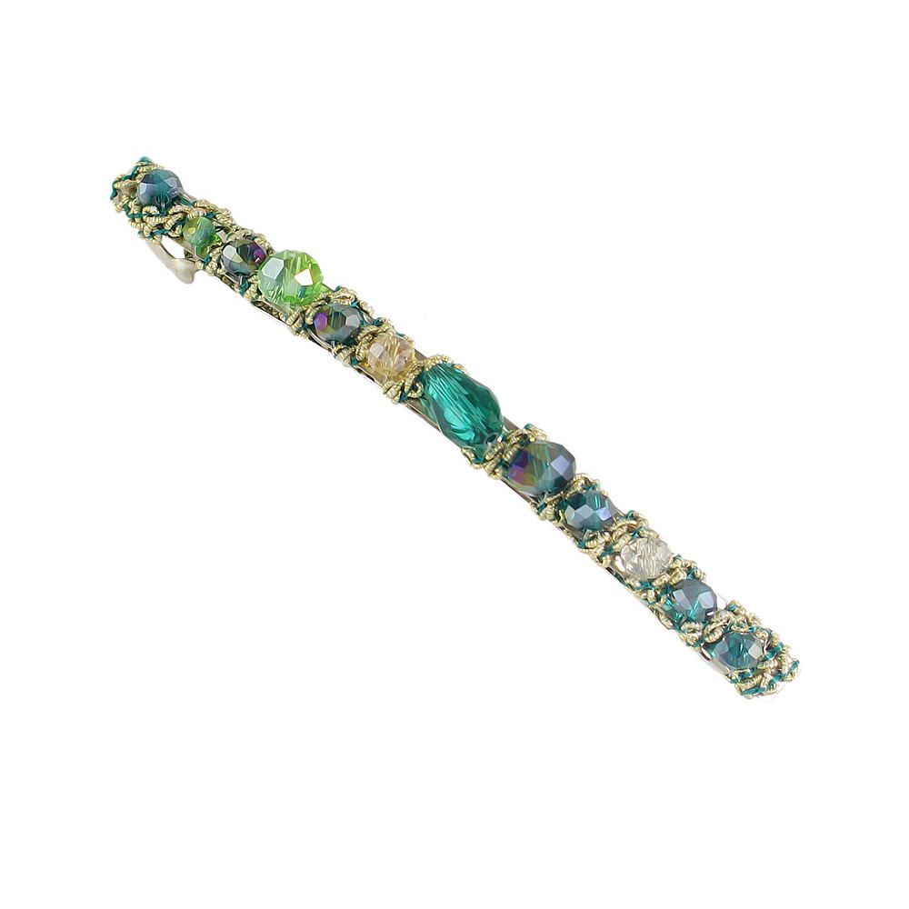 

Blue Green Red Colorful Beads Barrettes Luxury Hair Clip, Dark turquoise