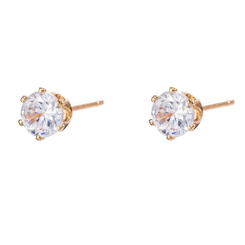 

Simple and Exquisite Zircon Earrings ERZ0271, Gold