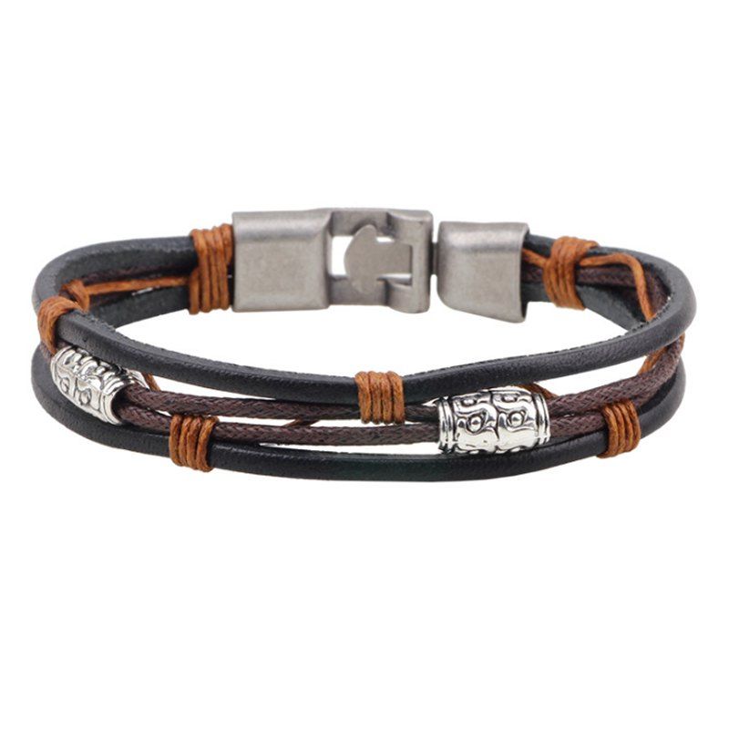 

Personal Leather Bracelet 0125 Personal Gift Jewellery, Black