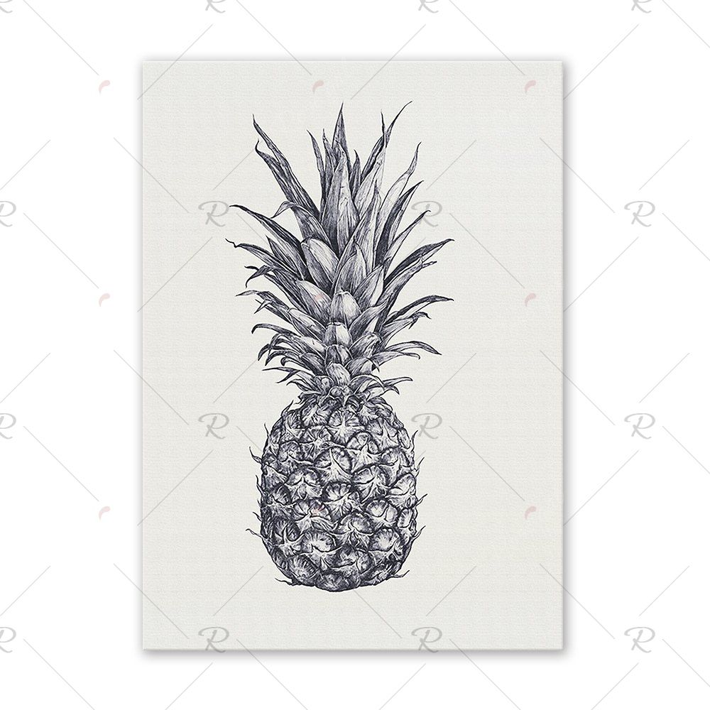 

W196 Pineapple Unframed Wall Art Canvas Prints for Home Decoration, Multi-a