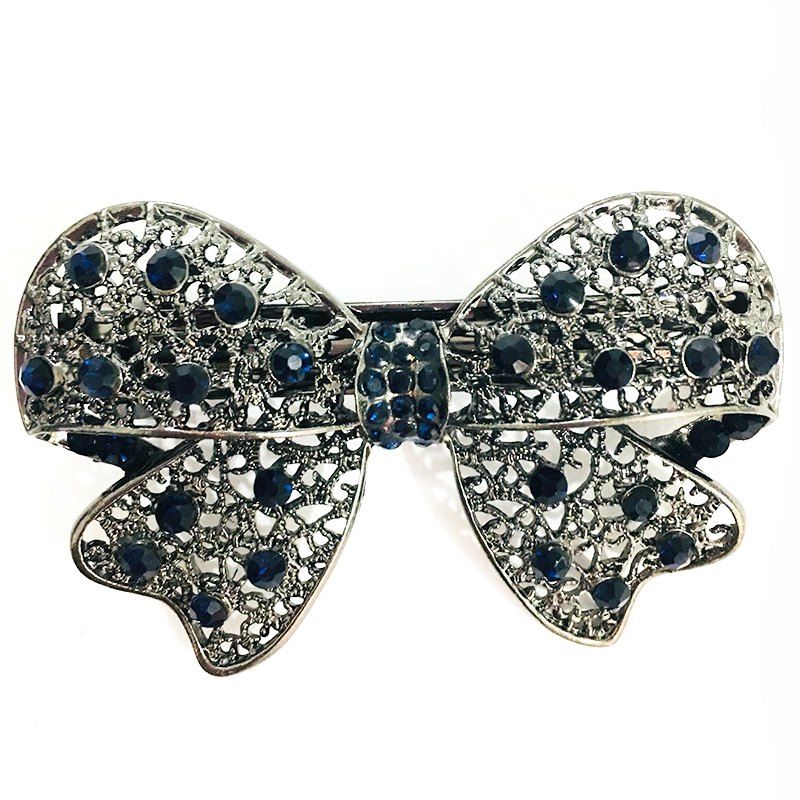 

New Popular Hair Ornament Butterfly with Gold Diamond Hair Clip, Blue