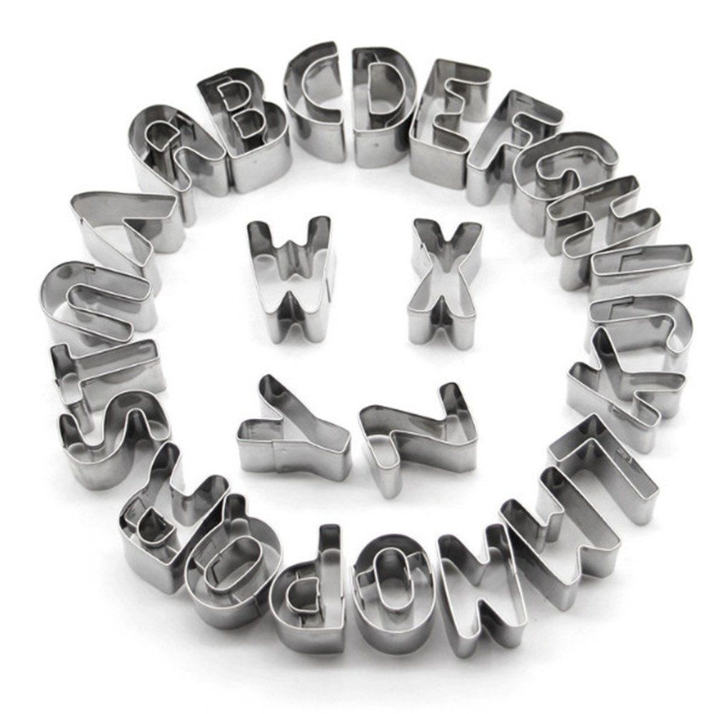 

26 Letters Stainless Steel Cookie Cutter, Silver
