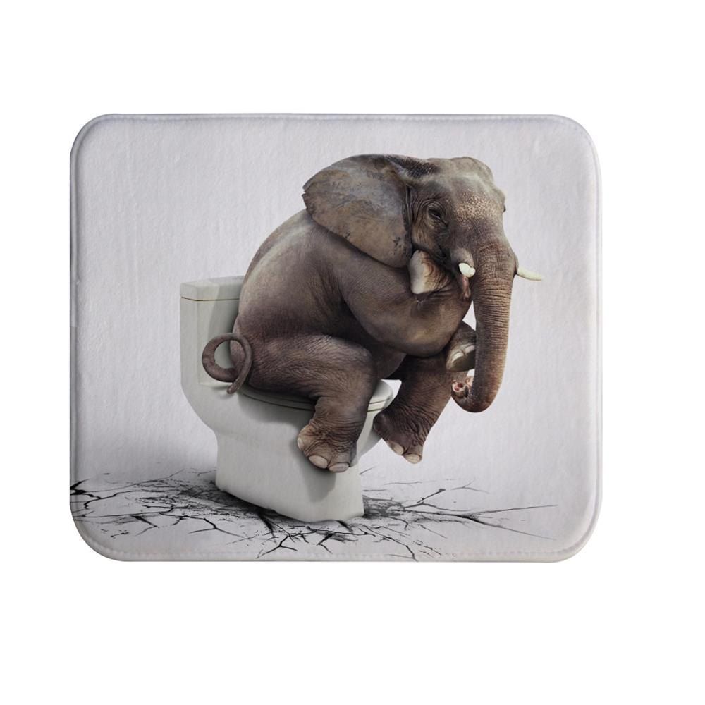 

Elephant thinker Super Soft Non-Slip Bath Door Mat Machine Washable, Multi-a
