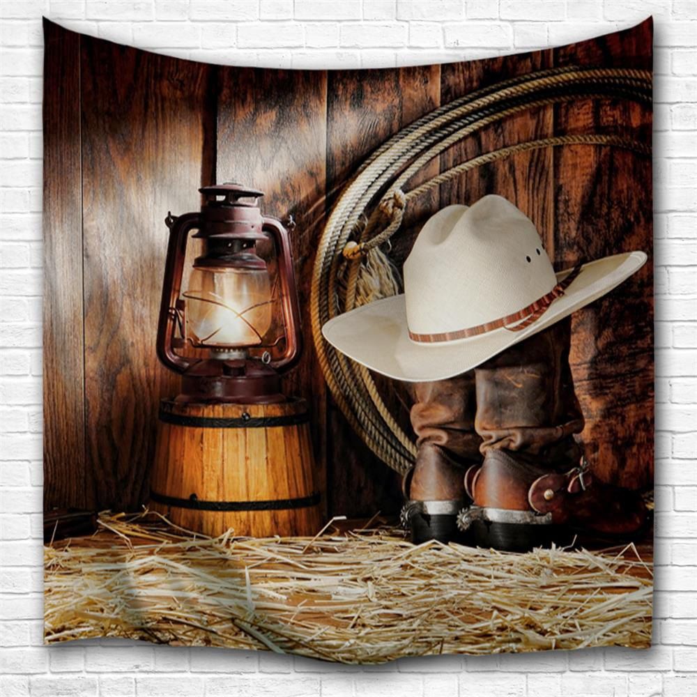 

Cowboy Lanterns 3D Printing Home Wall Hanging Tapestry for Decoration, Multi-a