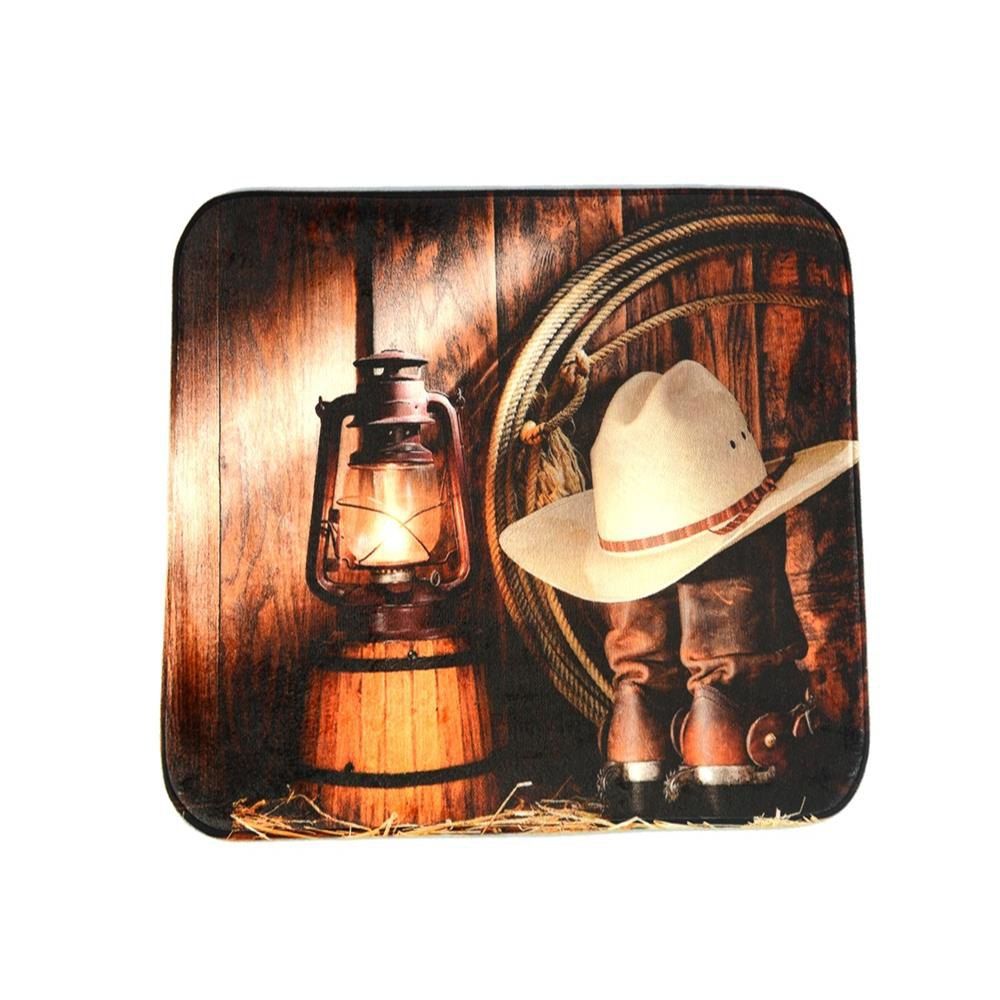 

Cowboy Lanterns Super Soft Non-Slip Bath Door Mat Machine Washable, Multi-a