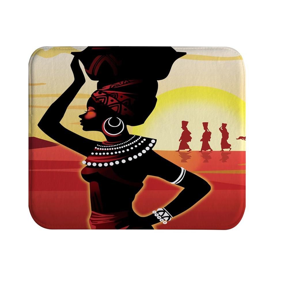 

African Girl B Super Soft Non-Slip Bath Door Mat Machine Washable Quickly Drying, Multi-a