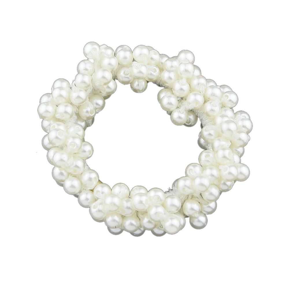 

White Elasticity Beads Hairwear