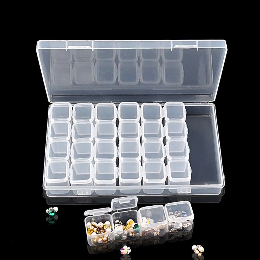 

Nail Tools 28 Items Can Be Stored Single Transparent Storage Box, White