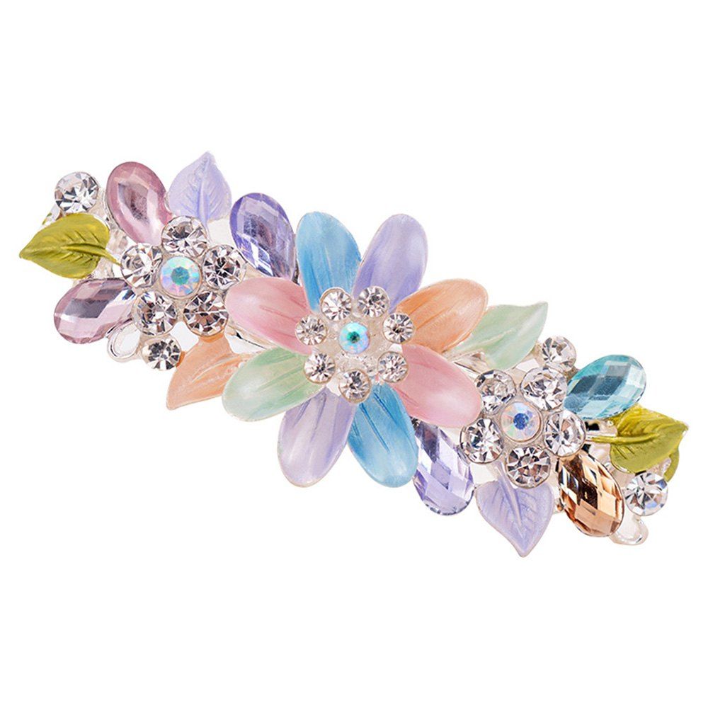 

Hair Clip Exquisite Crystal Flower Hairpin Enamel Barrettes Girls Hair, Multi