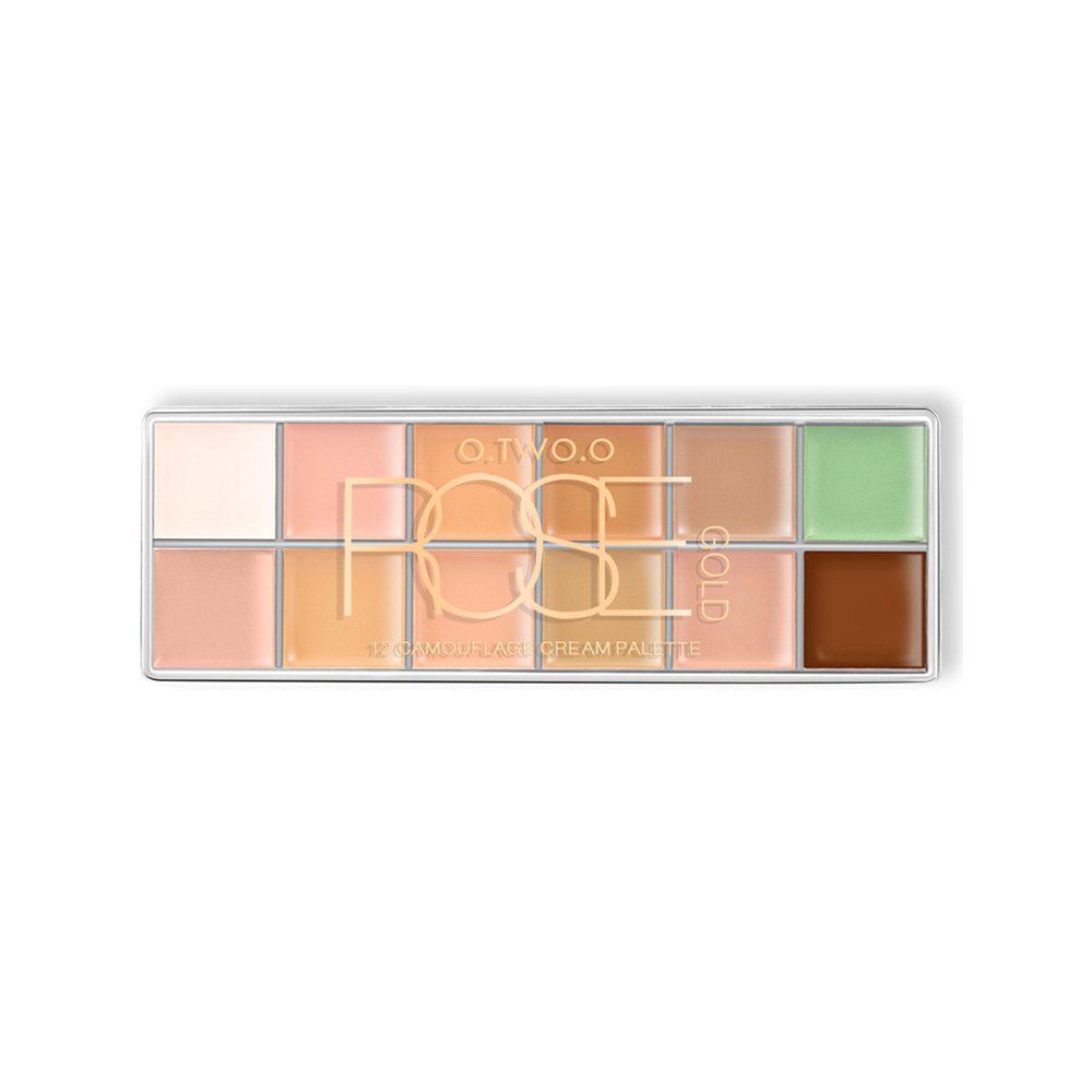 

O.TWO.O 12 Colors Concealer Palette Makeup, Portable Size Face Cream Makeup Concealer Palette Contour Kit Concealer Cream Long Lasting Waterproof, #001