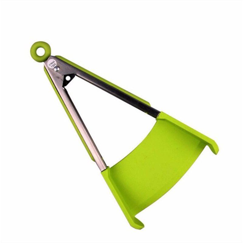 

Set Clever Tongs Kitchen Spatula And Tong Non Stick Heat Resistance 2 in 1, Green
