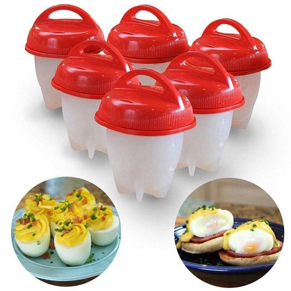 

6Pcs Non-Stick Silicone Egg Cup Cooking Cooker, Transparent