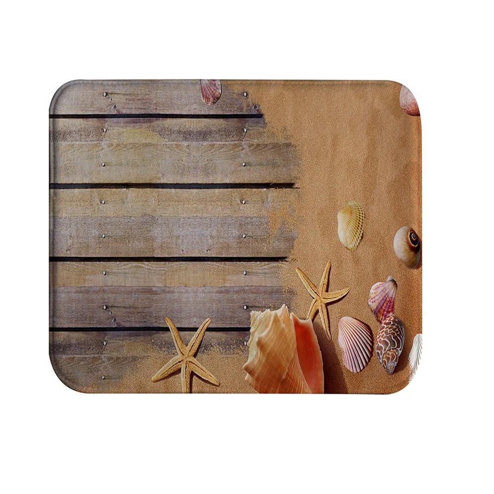 

Beach Plank Super Soft Non-Slip Bath Door Mat Machine Washable Quickly Drying, Multi-a
