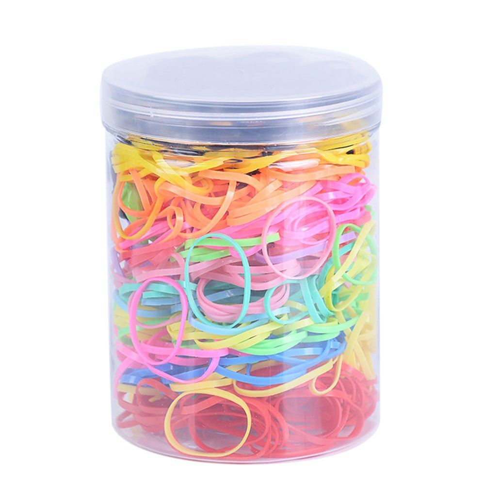 

1500 Pieces Elastic Hair Bands Rubber Ties with Free Box, Multi