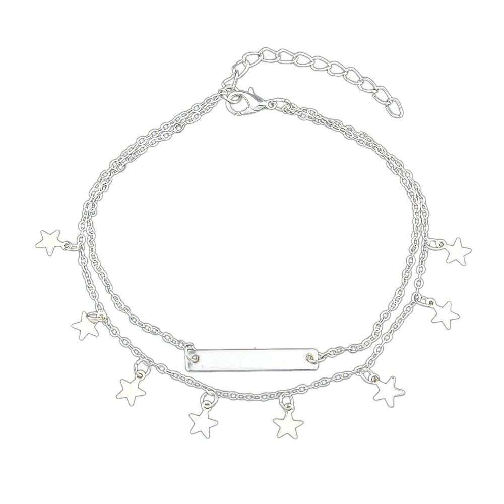 

Summer Star Charm Anklets Beach Barefoot Sandals, Silver