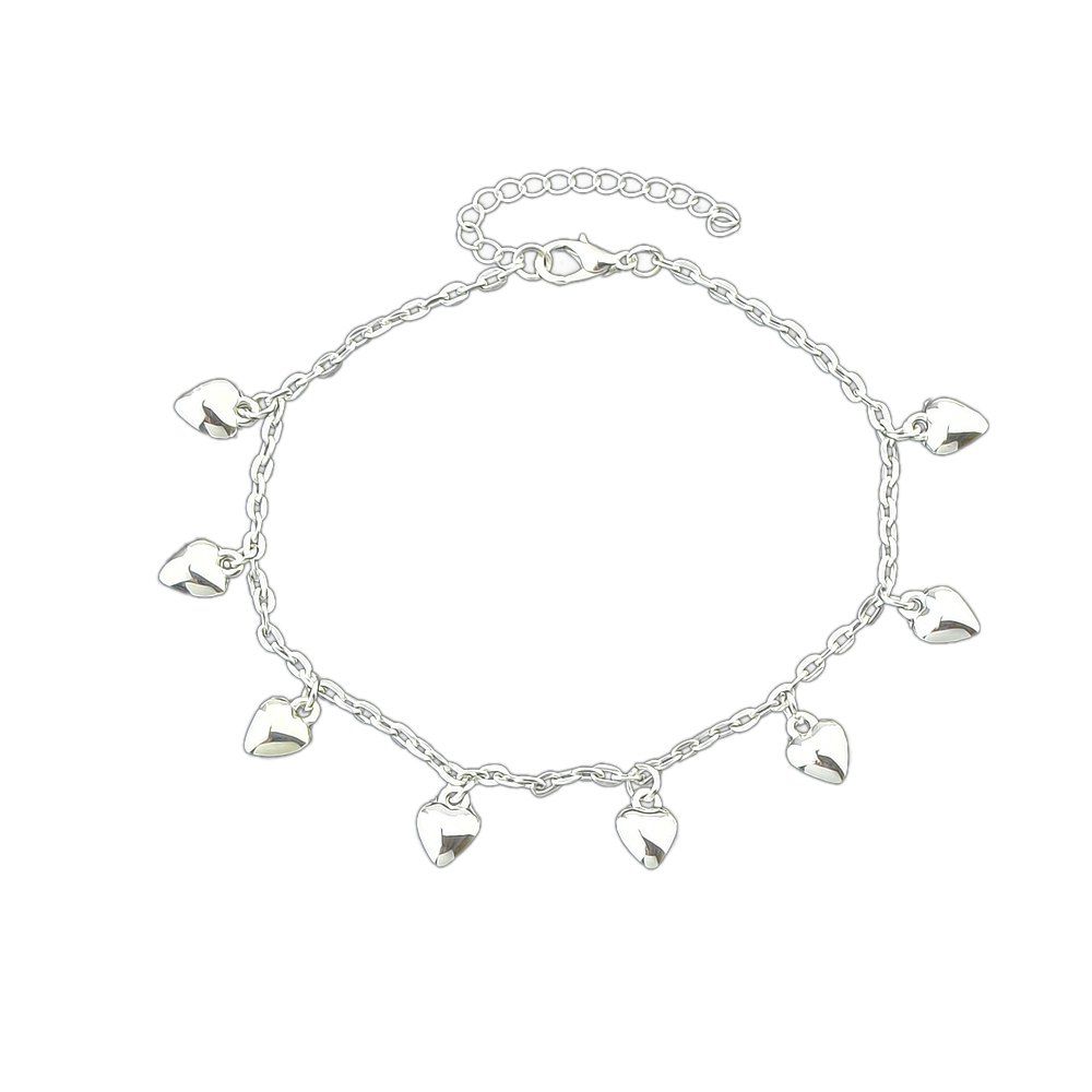 

Silver Color Chain Heart Pattern Anklets