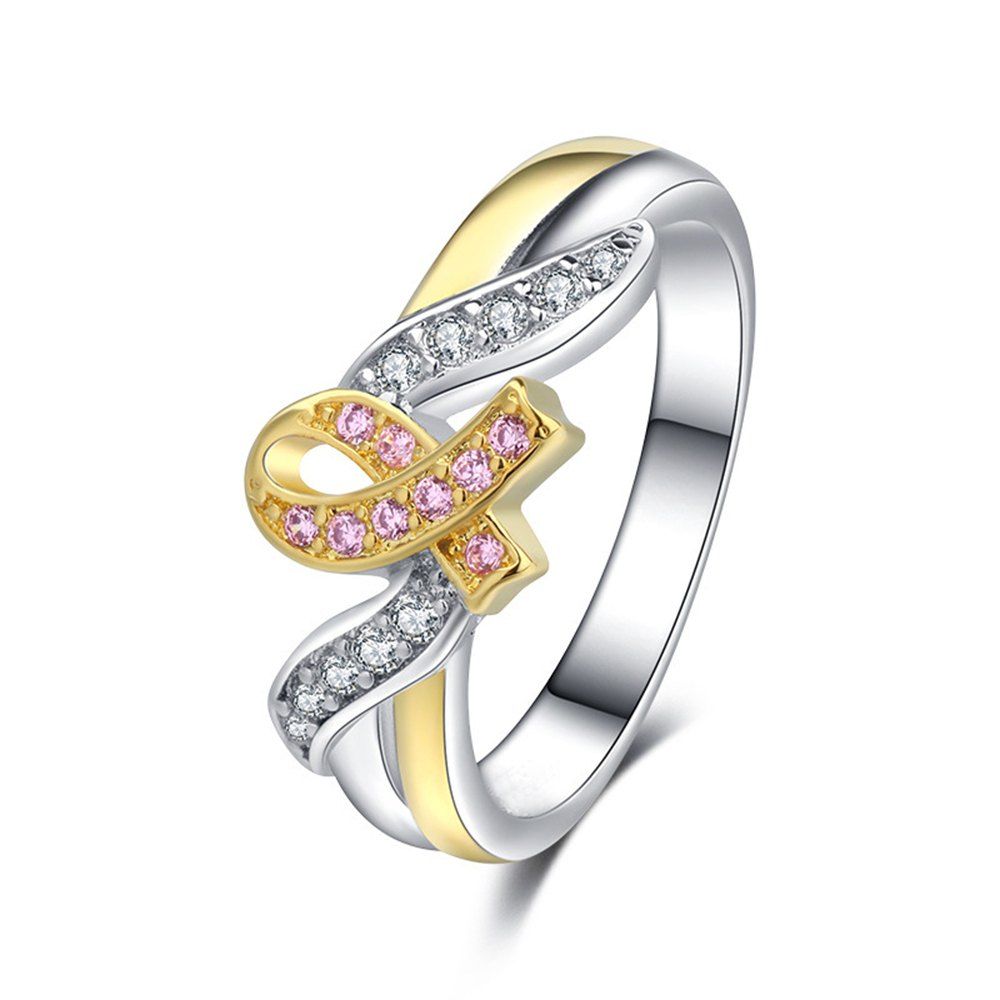 

Fashion Pattern Heart-shaped Ribbon Ring, Warm white