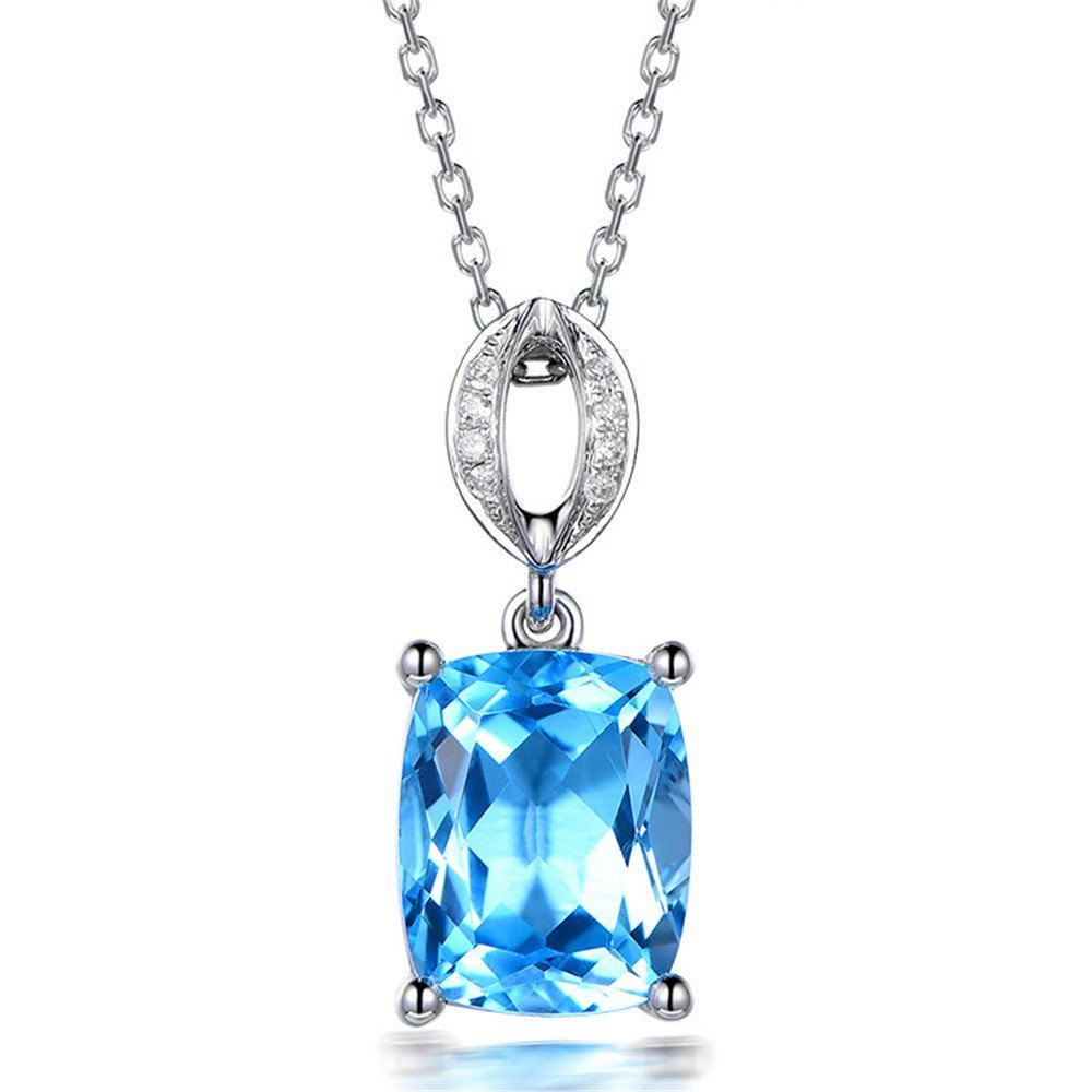 

Creative Fashion Sapphire Pendant Necklace, Blue