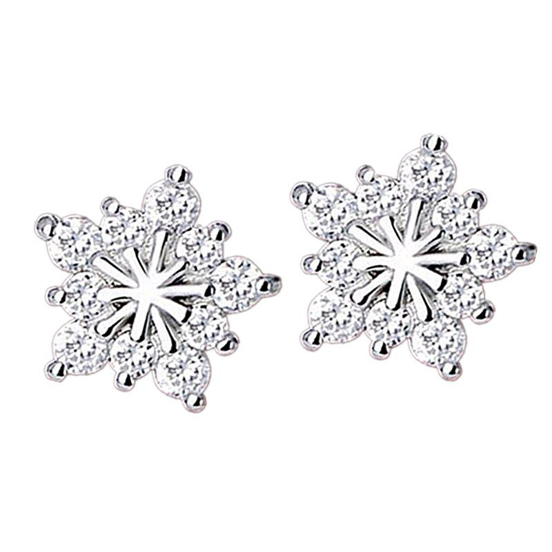 

Fashion Fine Bright Diamond Five Pointed Star Earrings Female Accessories, Silver