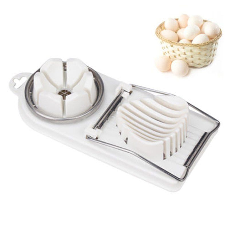 

Stainless Steel Boiled Egg Slicer Cutter Mushroom Tomato Kitchen Chopper, White