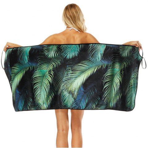 green leaves digital printing condole belt beach bath towel