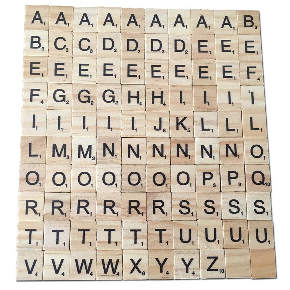

100PCS Creative Wood Chip DIY English Alphabet Baby Intelligence Development, Burlywood