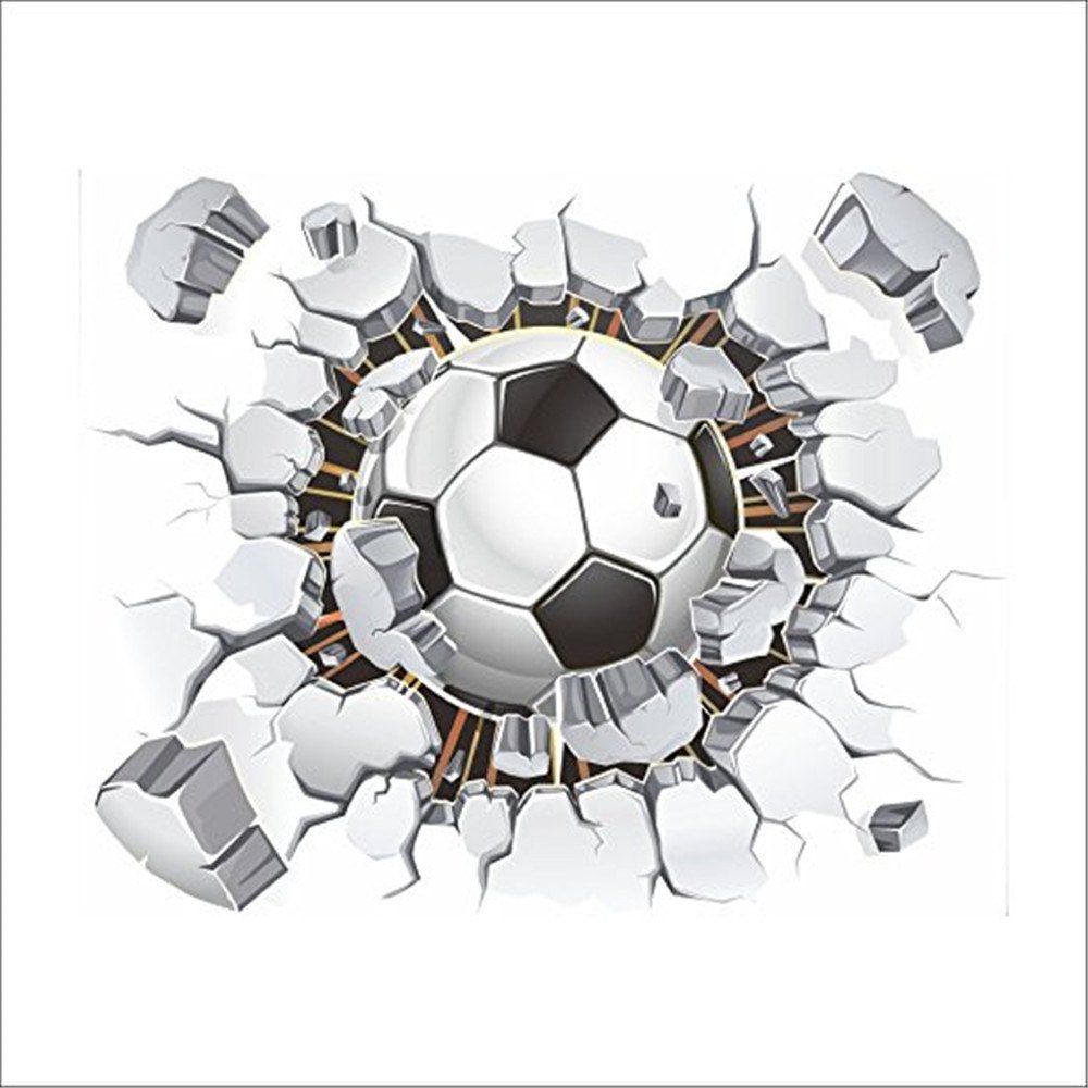 

Soccer Ball Football Broken 3D Decorative Vinyl Wall Stickers Decals, White