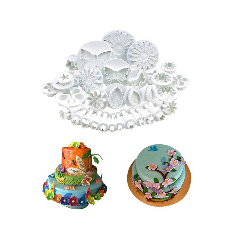 

33pcs Pastry Cake Decorating Tools Fondant Sugarcraft Cutter Baking Cookies Mold, White